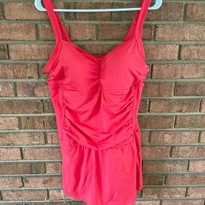 NWOT Jantzen size 16 coral skirted swimsuit